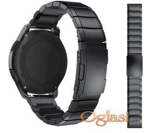 Metalna masivna crna narukvica 22mm Samsung,Huawei watch